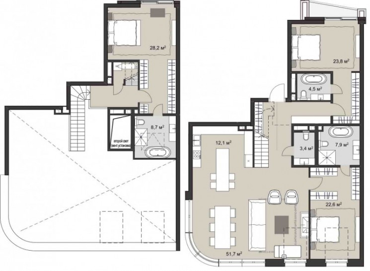 Пентхаус 186.4 м²